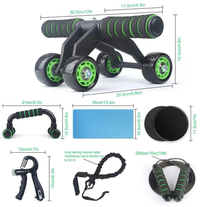10 in 1 fitness kit with ab roller and resistance bands
