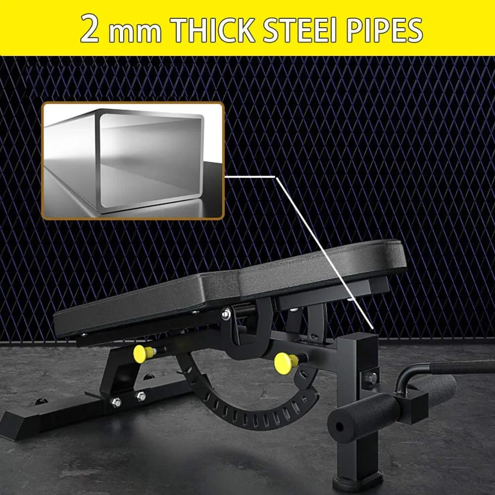 heavy duty bench press bench with steel frame support

