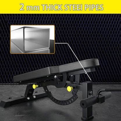 heavy duty bench press bench with steel frame support
