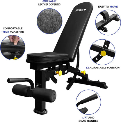 heavy duty bench press bench with steel frame support
