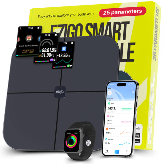 smart bathroom scale with BMI and body fat tracking
