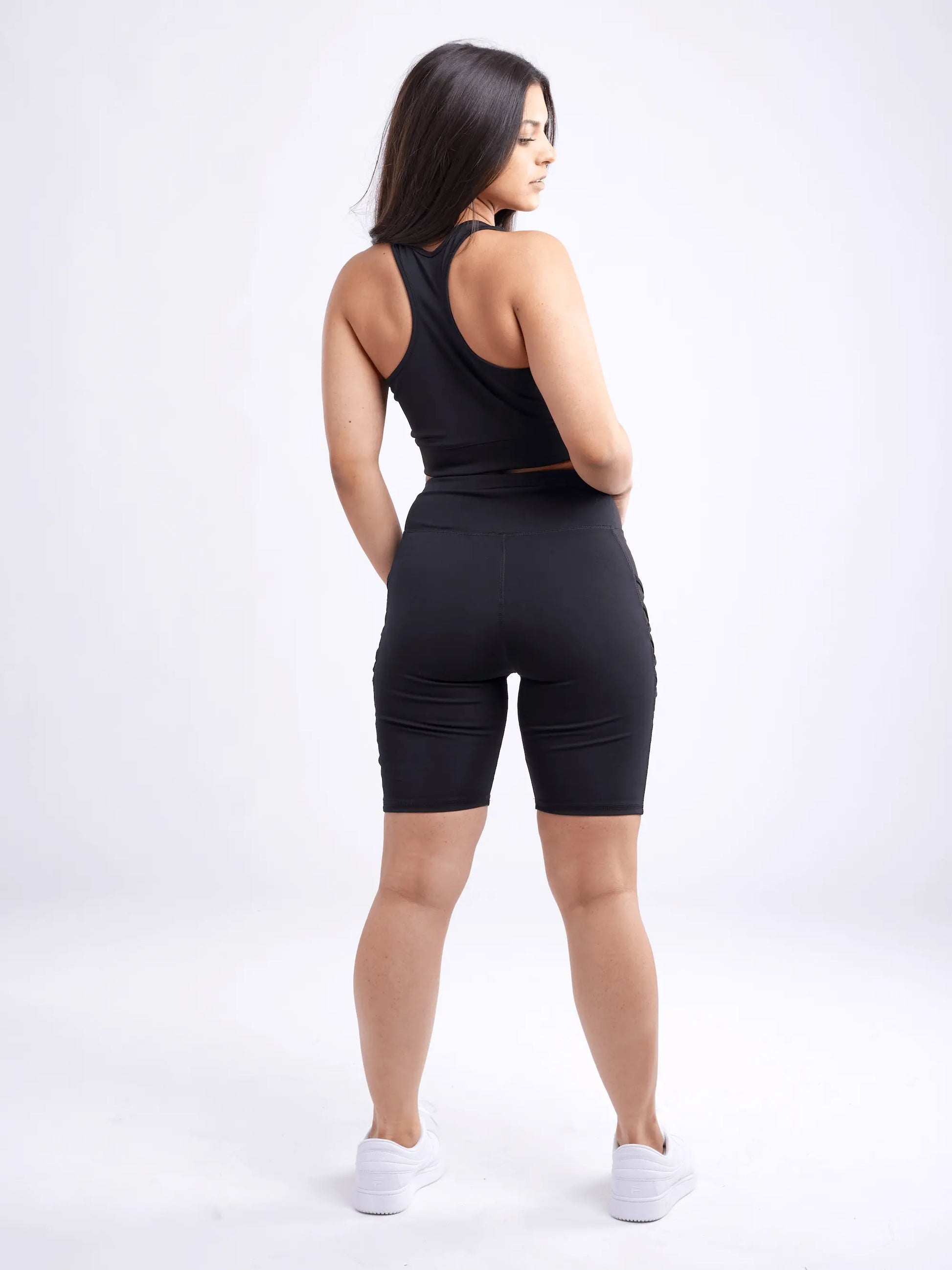 yoga shorts with side pockets for gym and running