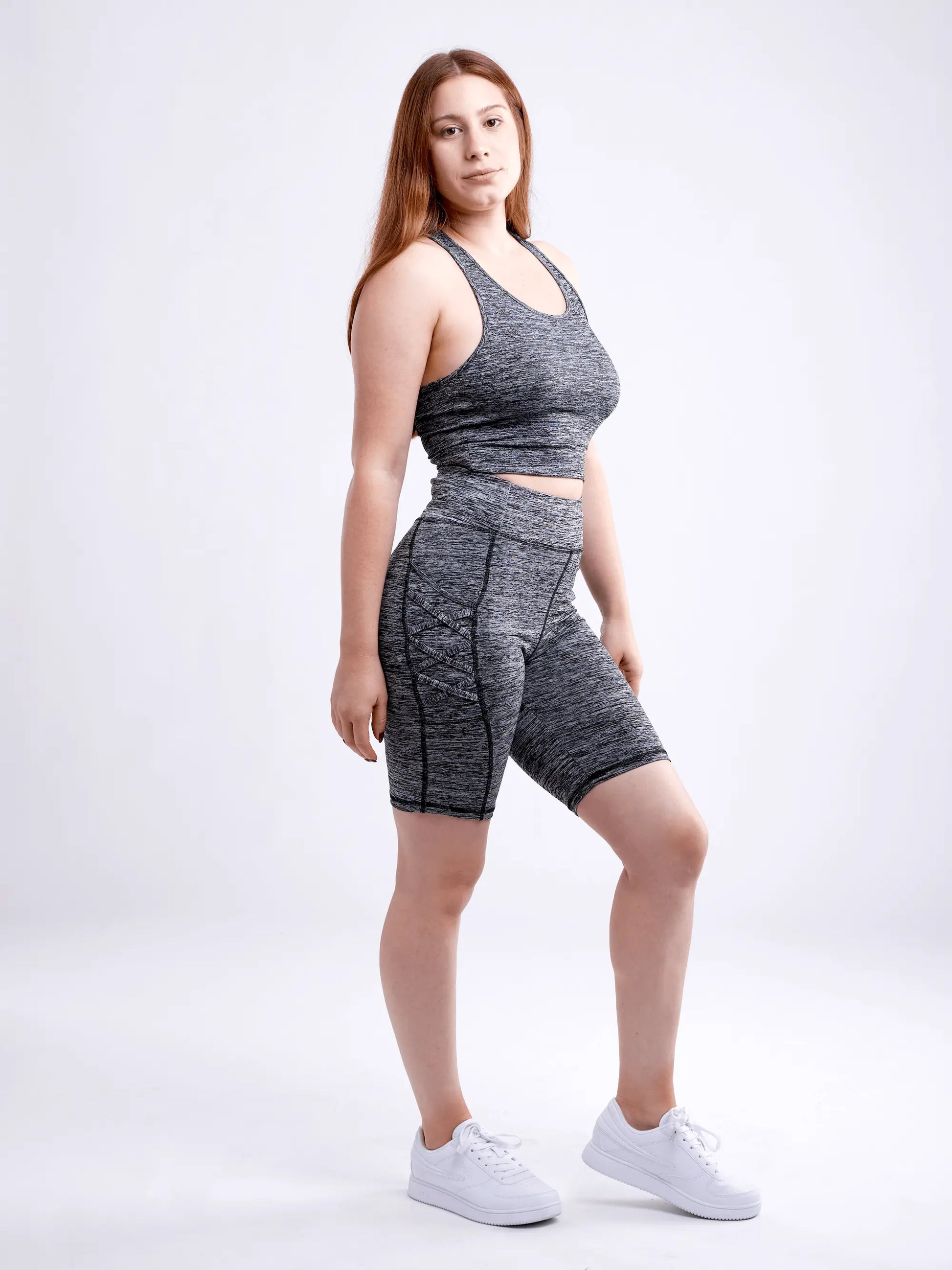 women fitness shorts with tummy control and stretch fit