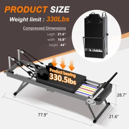 core training pilates bed with smooth glide rails
