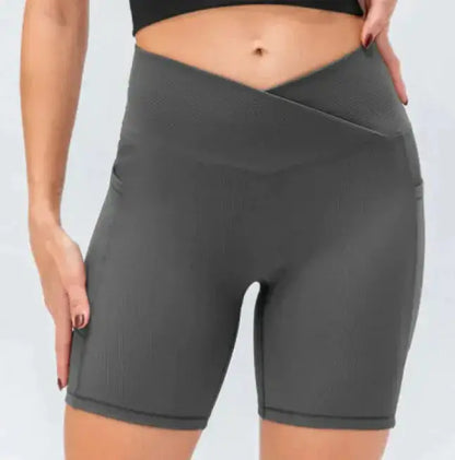 high waist fitness shorts with breathable stretch fabric
