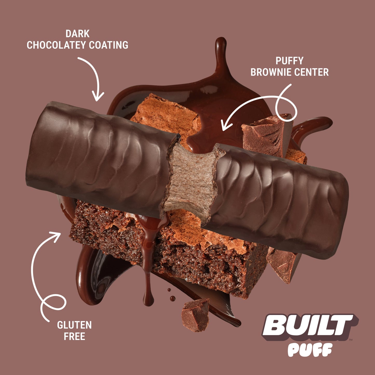 rich brownie flavored protein dessert snack bar box
