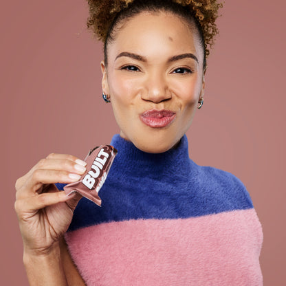 built puff brownie batter flavored protein snack treat